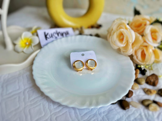 Moonstone Aura Studs